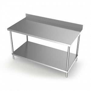 Aero Manufacturing Stainless Steel Work Table with Backsplash - WORK TABLE, 24"W X 72"L X 35"H, BACKSPLASH - AIS-2472