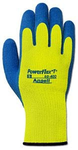 Ansell Edmont PowerFlex T Cold Temp Resist Gloves - PowerFlex 80-400 Temperature-Resistant Gloves, Hi Viz Yellow, Size 10.0 - ANE80-400-10