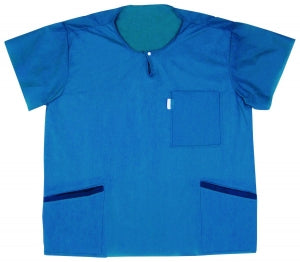 Molnlycke Blue Scrub Tops - Barrier Disposable Three-Pocket Scrub Top, Blue, Size XL - 21640