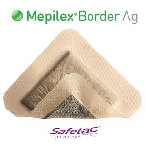 Molnlycke Healthcare Mepilex Border Ag Antimicrobial Dressings - Mepilex Border Ag Antimicrobial Dressings, 3" x 3" - 395290