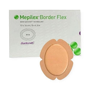 Molnlycke Mepilex Border Flex Dressing - Mepilex Border Flex Self-Adherent Absorbent Foam Dressing with Safetac Technology, 6" x 6" (15 x 15 cm) - 595400