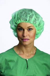 Molnlycke Health Care Bouffant Caps - Annie Bouffant Cap, Green, Size M - 621725