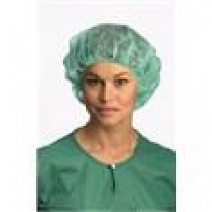 Molnlycke Health Care Bouffant Caps - Annie Bouffant Cap, Green, Size L - 621825