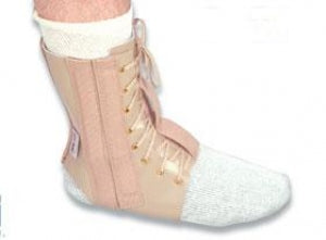 AliMed Leather Lace-Up Ankle Immobilizers - Leather Lace-Up Ankle Immobilizer, 8" to 9", Size M - 60665