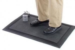 AliMed Nonslip Floor Mat Alarm Systems - Nonslip Floor Mat Alarm System with Transmitter, Black - 71896