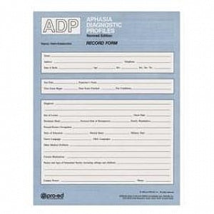 AliMed Aphasia Diagnostic Profile (ADP) - Aphasia Diagnostic Profile Record Form - 80146