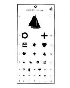 AliMed Snellen Eye Test Charts - Kindergarten Eye Chart, 22" x 11" - 98EYE4-1
