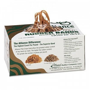 Alliance Sterling Rubber Bands - Pale Crepe Gold 3" x 0.13" Size 32 Rubber Bands - 20325