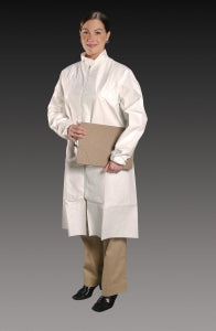 Alpha Pro Tech Critical Cover ComforTech Frocks - Snap Collar Frock, Zip Close, White, Size 2XL - FK-J2141-5