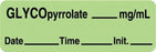 Centurion Centurion Anesthesia Syringe Labels - Glycopyrrolate Light Green mg / mL Tape - ALX182