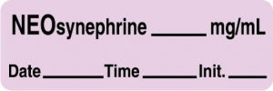 Centurion Centurion Anesthesia Syringe Labels - Neo-Synephrine Lavender mg / mL Tape - ALX43