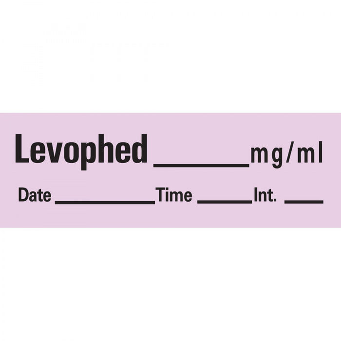 Anesthesia Tape With Date, Time, And Initial Removable Levophed Mg/Ml 1" Core 1/2" X 500" Imprints Violet 333 500 Inches Per Roll