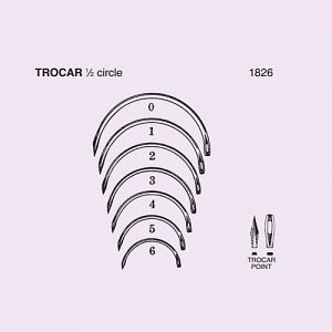 Anchor Products Mayo Catgut Surgical Needle - Mayo Catgut 1/2 Circle Suture Needle, Disposable, Trocar Point, Size 4 - 1826-4DC