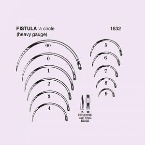 Anchor Products Fistula Needles - Fistula Needle, Reverse Cut, Disposable Carton, 1/2 Circle, Size 0 - 1832-0DC