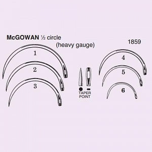 Anchor Prod McGowan Needle 1/2 Circle Taper Pt - McGowan Needle, 1/2 Circle, Taper Point, Size 3 - 1859-3DC