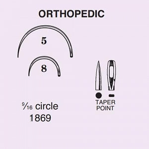 Anchor Products Orthopedic Taper Point Surgical Needles - Orthopedic 9/16 Circle Taper Point Needle, Size 5 - 1869-5DC