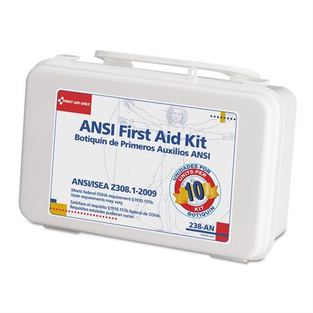 ANSI-Compliant First Aid Kit 10 Unit with Plastic Case