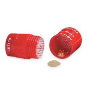 Apothecary Products Deluxe Cut N' Crush Pill Crusher - Pill Cutter / Crusher, Red - 67825