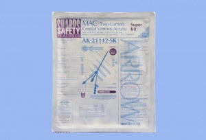 Teleflex Medical MAC 2 Lumen Central Venous Access Kits - MAC 2 Lumen CV Access Kit with Safety Valve for 7-8 Fr Catheters - AK-21142-SK