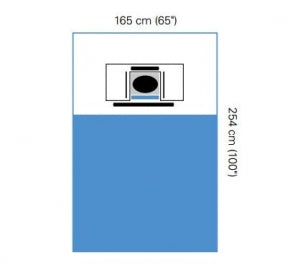 Alcon Labs Aperture Drapes - Drape with Aperture, Blue, 65" x 100" - 8065117120