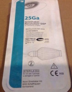 Alcon Labs Revolution Curved Scissors - Disposable Revolution Scissors, Curved Tip, 25G - 705.52