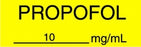 Medline Anesthesia Syringe Labels - Propofol Yellow 10 mg / mL Tape - AT423C