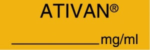Medline Anesthesia Syringe Labels - Ativan Orange mg / mL Tape - AT460