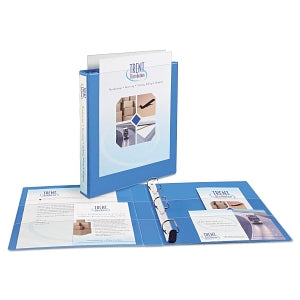 Avery Economy View Binders with Round Rings - Light Blue Heavy-Duty Nonstick 1" Capacity View Binder with Slant Rings - 05301