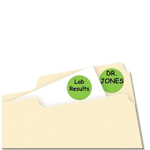 Avery Multiuse Removable Round Labels - Removable Multi-Use Labels, Print / Write, 3/4" Round, Neon Green - 05468