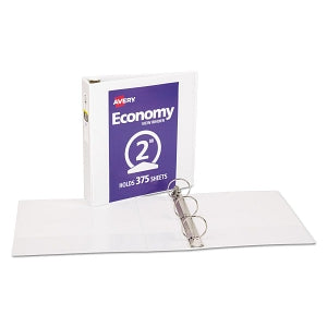 Avery Economy Round-Ring View Binders - White 2" Capacity Round Ring Economy View Binder - 05731