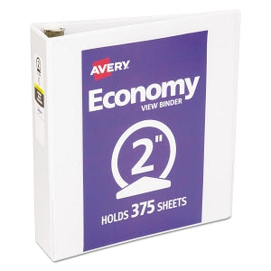 Avery Economy Round-Ring View Binders - White 2" Capacity Round Ring Economy View Binder - 05731
