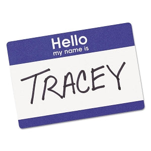 Avery Flexible Self-Adhesive Name Badge Labels - Printable Adhesive Name Badge Labels, 2-1/3" x 3-3/8", Blue "Hello" - 5141