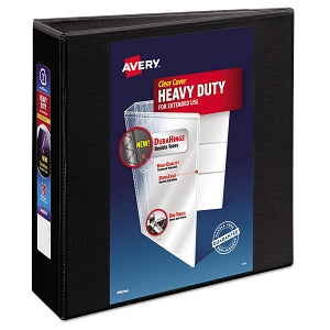 Avery Heavy-Duty D-Ring View Binders - Black 3" Heavy-Duty D-Ring View Binder - 79693