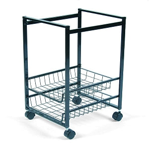 Advantus Mobile File Cart w/Stationary Shelf - Mobile File Cart with Sliding Baskets, 12-7/8"W x 15"D x 21-1/8"H, Black - 34075