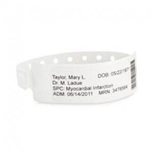 IdentiPLUS Poly Label Shield Wristband - Poly Label Shield Wristband, 1-1/4" x 11-3/4", White - CLS-PS-09