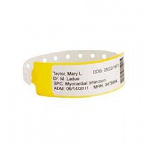 IdentiPLUS Poly Label Shield Wristband - Poly Label Shield Wristband, 1-1/4" x 11-3/4", Yellow - CLS-PS-34