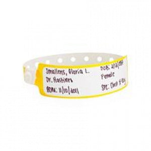 Identiplus Poly Write-On Wristbands - Poly Write-On Wristband, Adult, Yellow - CLS-PXO-34