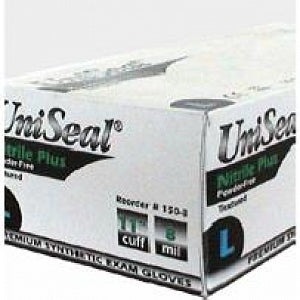 American Healthcare Products, Inc UniSeal Nitrile Plus Power-Free Textured Synthetic Exam Gloves - 12" Nitrile Exam Gloves, Size XL - 150-9X