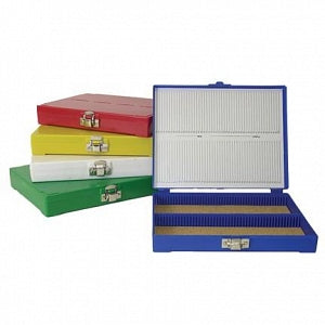Azer Scientific Slide Storage Box - BOX, SLIDE STORAGE, BLUE, 100 SLIDES, 50/CS - ES3260