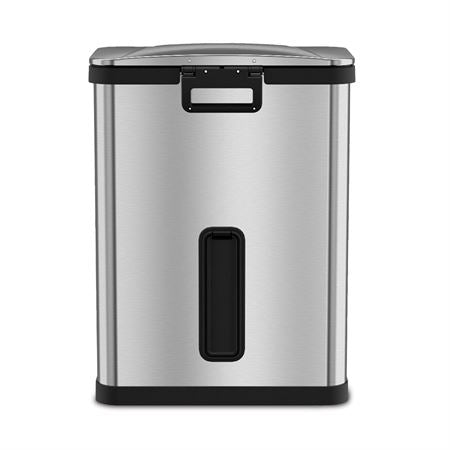 AirStep Technology Step Can 13gal Step Can with AirStep Technology - Stainless Steel with Black Trim - 16.5"W x 10.5"D x 21.5"H