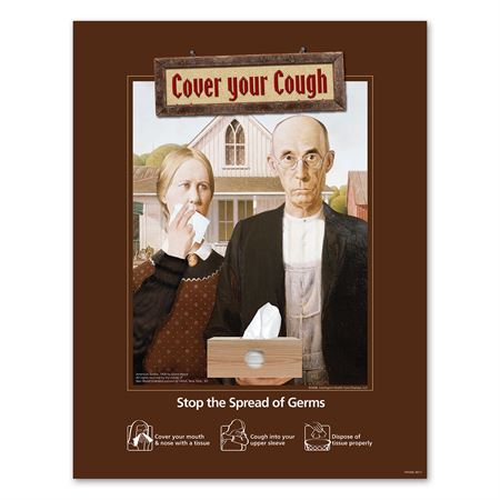 11"H x 14"W American Gothic - Cover Your Cough