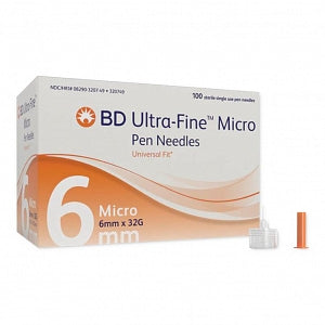 BD Ultra Fine Insulin Pen Needles - Ultra-Fine Micro 6 mm x 32 G Pen Needle - 320749