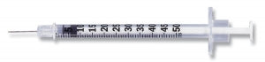 BD Insulin Syringe with Needle - 0.5 mL Insulin Syringe with 28G x 1/2" Needle - 329461