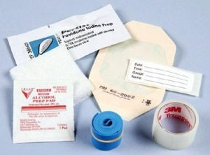 BD IV Start Pak Site Prep Kit with OpSite IV3000 Dressing - IV Start Pak Site Prep Kit with Persist Skin Prep, OpSite IV3000 IV Dressing, Two 2"x2" Gauze Sponges, 3/4" Roll Transpore Tape, Tourniquet, Alcohol Wipe, ID Label - 386180