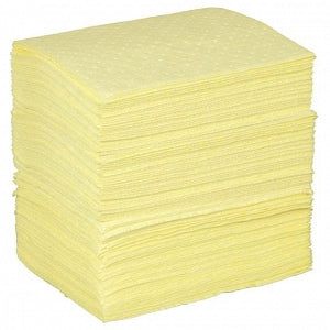 Brady Worldwide BASIC Chemical Absorbent Pads - Basic Perforated Pad, 15" x 17", Light, 200-Pack - BPH200