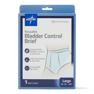 Medline Reusable Light Incontinence Pants - Reusable Light Incontinence Pants, Men, Size Large, for Waist Size 37-40" - BCPANTMENLG