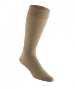 BSN Medical Ribbed Knee High for Men - Men's Knee-High Ribbed Compression Stocking, Khaki, Size S - 115012