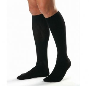BSN Medical JOBST forMen Knee High Stockings - JOBST forMen Ribbed Knee-High Stocking, Closed Toe, Black, Size LFC - 115296
