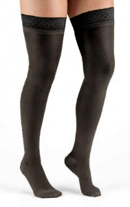 BSN Medical Ultrasheer Thigh Highs - Ultrasheer Silicone-Band Thigh-High Support Stocking, Black, Size XL - 117232