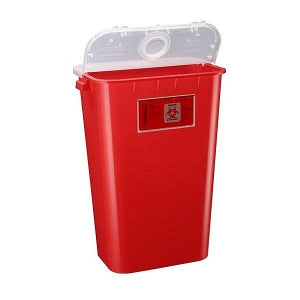 Bemis Manfacturing Phlebotomy and Multiuse Containers - Sharps Container with Large Opening, Red, 11 gal. - 111 030